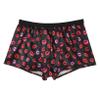 ACSUSS Men's Silk Shorts Frilly Satin Trunk Boxer Briefs Loose Crossdress Underwear Lip Black Large view 3