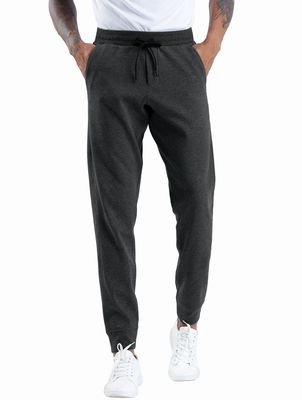 THE GYM PEOPLE Men's Fleece Joggers Pants with Deep Pockets Athletic Loose-fit Sweatpants for Workout, Running, Training (Large, Dark Grey)