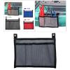 Almencla Kayak Canoe Storage Bag Marine 3Pocket Mesh Pouch Fishing Boat Tackle Box Small Items Organizer Tool Gear Holder Portable Hiking Supplies, Gray view 4