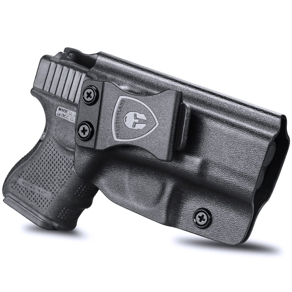 WARRIORLAND IWB Kydex Holster, Compatible with Glock 26 Gen (3-5) & Glock 27/33 Gen (3-4), Inside Waistband Appendix Carry, Adj. Cant & Retention, Right Hand