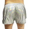TAIKMD Men's Shiny Metallic Boxer Shorts Elastic Waist Hot Pants Underwear Swimsuit Lounge Underpants Swim Trunks Swimwear (L, Silver) view 2