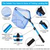 LBW Collapsible Rubber Fishing Net with Telescoping Handle, Folding Kayak Net for Freshwater or Saltwater, Portable Landing Net for Trout, Catfish, Bass view 2