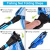 LBW Collapsible Rubber Fishing Net with Telescoping Handle, Folding Kayak Net for Freshwater or Saltwater, Portable Landing Net for Trout, Catfish, Bass view 3