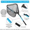 LBW Folding Rubber Fishing Net with Handle, Saltwater or Freshwater Collapsible Kayak Fishing Landing Net, Catfish, Bass, Trout Net view 2