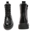 DADAWEN Boys Girls Waterproof Lace Up Mid Calf Combat Boots With Side Zipper for Toddler/Little Kid/Big Kid Black US Size 4 M Big Kid view 4