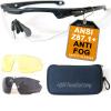 HTS HUNTERSKY S57 3 Color Lens Ballistic Tactical Shooting Glasses ANSI Z87+ UV400 Anti-Fog Eyewear for Airsoft Range Security and Outdoor Sports, for Men and Women view 1