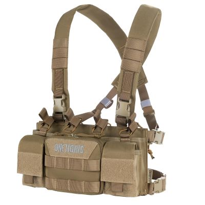 ONETIGRIS Vulture Chest Rig, MOLLE Chest Rigs Tactical for Outdoor, Brown