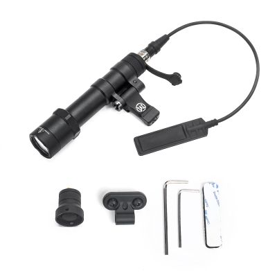 NOBUHIRO M600B 600 Lumens Tactical Flashlight, with Replaceable Mounting Rotating Base for 20mm Picatinny & Mlok/Keymod Rail, Include with Remote Pressure & Push Button Switch (M600B)
