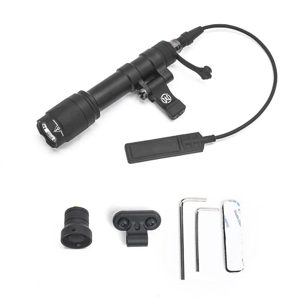 NOBUHIRO M600C 800 Lumens Tactical Flashlight, with Replaceable Mounting Rotating Base, Suitable for 20mm Picatinny & Mlok/Keymod Rail, Include with Remote Pressure & Push Button Switch (M600C)