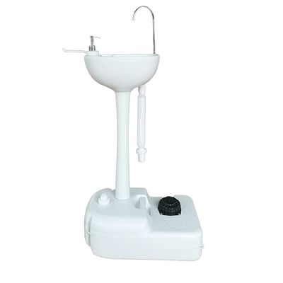 Anbt Portable Camping Sink Travel Hygiene Station with Towel Holder & Soap Dispenser Hand Wash Basin Stand with Rolling Wheels Hands-Free Design Indoor Outdoor 4.5Gal Water Capacity