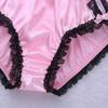 YiZYiF Men's Feminine Panties Silky Satin Lingerie Sissy Knickers Panties Pink XX-Large view 2