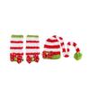 Vomdrok Newborn Photography Props Outfits Christmas Hat Leggings Infant Baby Boy Girl Photoshoot Costume (Red green) view 3