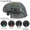 NOBUHIRO Tactical Helmet Light with 2 Helmet Lamp Mounts for Fast/MICH Helmets MOLLE Belt, Four-in-One Bendable Survival Signal Lights Illumination Tool for Outdoor Hunting Fishing (Black) view 2
