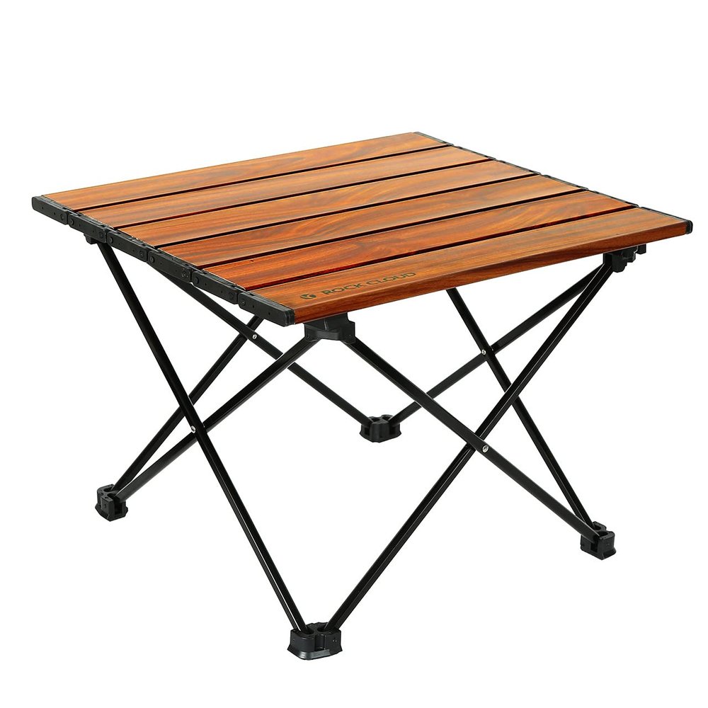 ROCK CLOUD Portable Camping Table Ultralight Aluminum Folding Beach Table Camp for Camping Hiking Backpacking Outdoor Picnic, Wood Grain