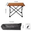 ROCK CLOUD Portable Camping Table Ultralight Aluminum Folding Beach Table Camp for Camping Hiking Backpacking Outdoor Picnic, Wood Grain view 2