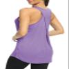 Bestisun Long Yoga Workout Tank Tops Tennis Sports Shirts Loose fit Gym Exercise Clothes for Women Purple M view 2