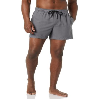 Amazon Essentials Men's Swim Trunks with Mesh Lining, Pockets, Drawstring Closure, Charcoal, 3X-Large