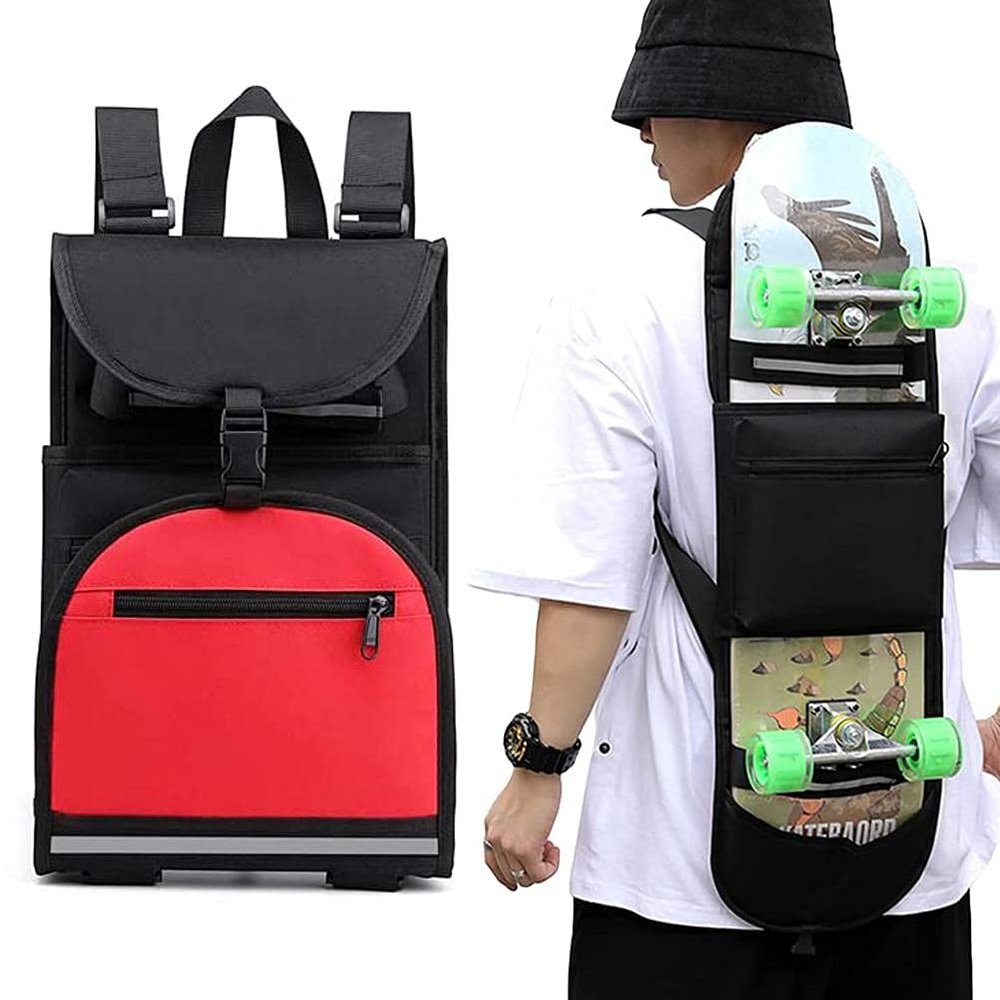 Asotagi Skateboard Backpack Skateboard Bag Skateboard Shoulder Strap Adjustable Shoulder Foldable Carrier Travel Backpack