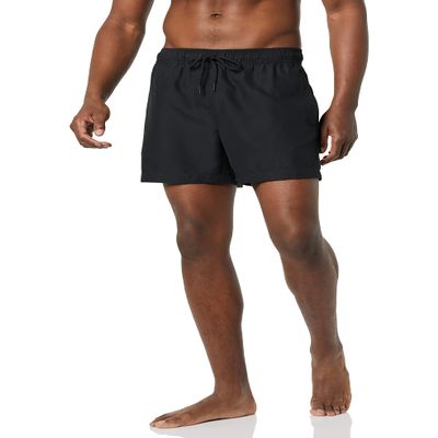 Amazon Essentials Men's Swim Trunks with Mesh Lining, Pockets, Drawstring Closure, Black, 3X-Large