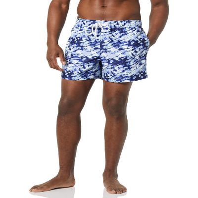 Amazon Essentials Men's Swim Trunks with Mesh Lining, Pockets, Drawstring Closure, Navy Tie Dye, X-Large