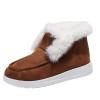 Flat Boots Cute Warm Winter Durable Shoes Casual Fashion Fur Lining Ankle Snow Boots Loafer Flats Platform Thick Plush Shoes for Women Brown view 1