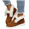 Flat Boots Cute Warm Winter Durable Shoes Casual Fashion Fur Lining Ankle Snow Boots Loafer Flats Platform Thick Plush Shoes for Women Brown view 3