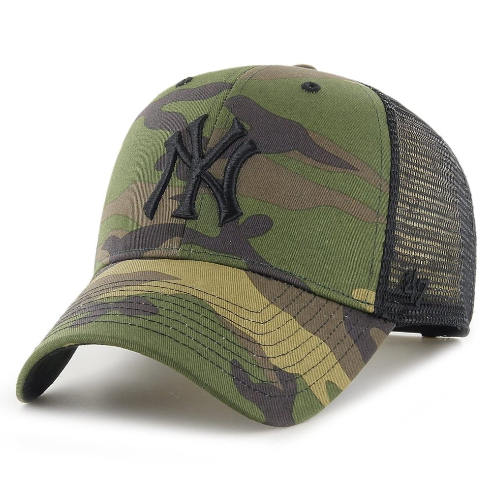 '47 York Yankees MLB Branson Cap B-CBRAN17GWP-CMJ, Mens, czapki z daszkiem, Camo,, Green