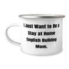 Cheap English BullDog Gifts, I Just Want to Be a Stay at Home English Bulldog Mom, Sarcasm Holiday 12oz Camping Mug Gifts For Pet Lovers view 1