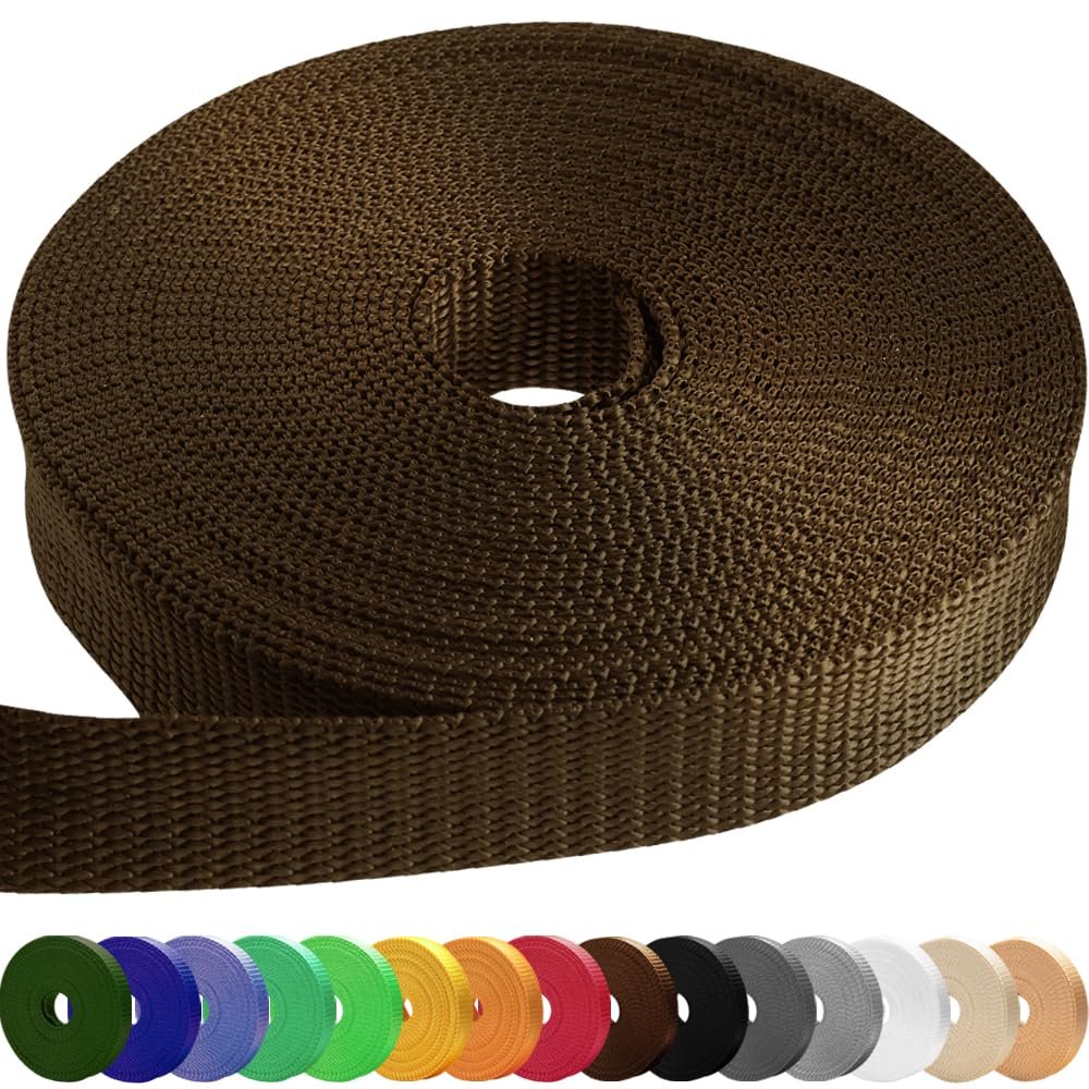 TECEUM 2 Inch Webbing  Brown  50 Yards  2 Heavy-Duty Wide Webbing for Outdoors Indoors Crafting DIY
