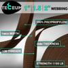 TECEUM 2 Inch Webbing  Brown  50 Yards  2 Heavy-Duty Wide Webbing for Outdoors Indoors Crafting DIY view 2