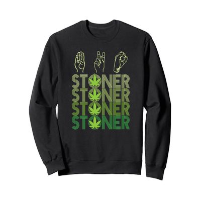 420 Stoner Cool Cannabis Leaf Sweatshirt