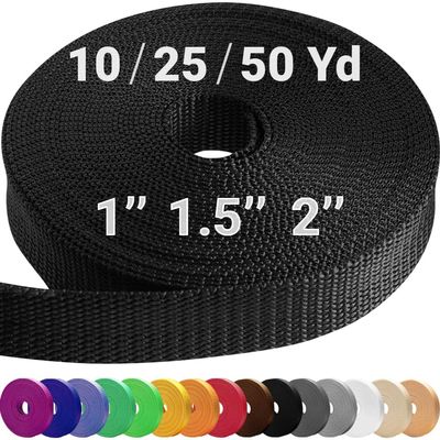 TECEUM 2 Inch Webbing Black 50 Yards 2 Heavy-Duty Wide Webbing for Outdoors Indoors Crafting DIY