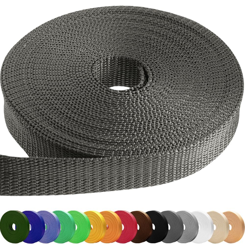 TECEUM 2 Inch Webbing  Charcoal  50 Yards  2 Heavy-Duty Wide Webbing for Outdoors Indoors Crafting DIY
