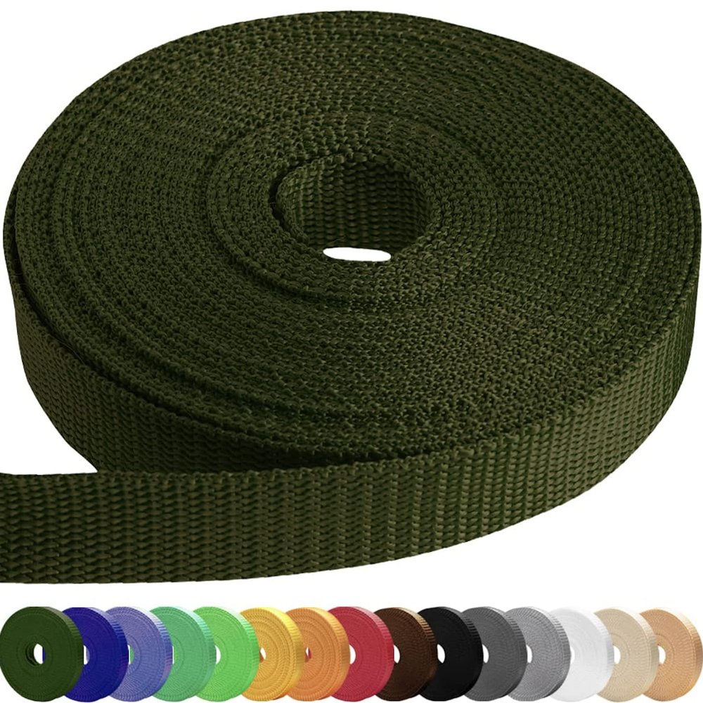 TECEUM 2 Inch Webbing  Khaki  50 Yards  2 Heavy-Duty Wide Webbing for Outdoors Indoors Crafting DIY