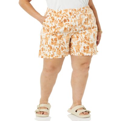 Daily Ritual Women's Soft Dressing Short, Terracotta White Brushstroke, X-Large