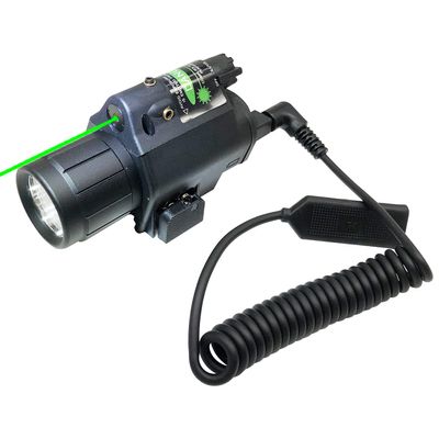MOSANDON Compact Flashlight with Laser Sight, Green Red Laser Sight and 200 Lumens Flashlight Combo with Remote Pressure Switch Pad for 20mm Weaver Picatinny Rail Mount for Pistol Handgun Rifles