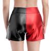ABAFIP Women's Shiny Dance Shorts Cross Front High Waist Rave Festival Hot Short Pants with Pockets Red-Black Small view 3