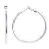 14K White Gold Plated Silver Hoop Earrings, 1 Pair Sterling Silver Big Hoop Earrings for Women 70MM view 1