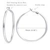 14K White Gold Plated Silver Hoop Earrings, 1 Pair Sterling Silver Big Hoop Earrings for Women 70MM view 2