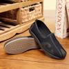 MATERUIEYES Retro Cloth Shoes Male Low Help Ethnic Embroidery Lazy Shoes (Black,7.5) view 2