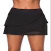 Aleumdr Women's Three Layered Waistband Ruffle Swimdress Swim Skirt Swimsuit Bottom Large 12 14 Black view 1