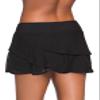 Aleumdr Women's Three Layered Waistband Ruffle Swimdress Swim Skirt Swimsuit Bottom Large 12 14 Black view 2