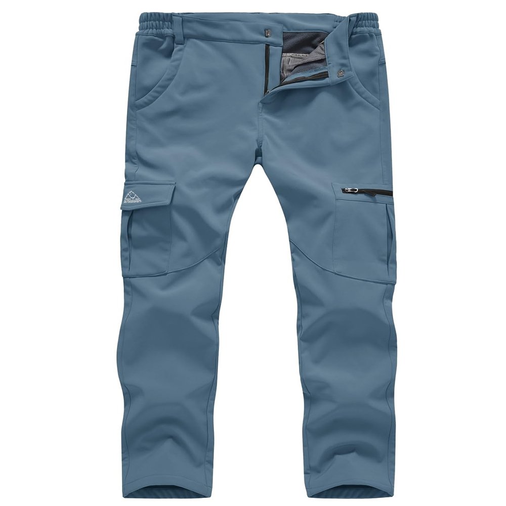 Gopune Women's Windproof Waterproof Sportswear Outdoor Hiking Fleece Pants (Grey Blue,XS)