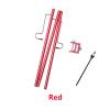Outdoor Aluminum Alloy Camping Lamp Holder Double-Head Hook Multi-Function Lamp Pole Portable Camping Lamp Double-Ended Lighting Pole Red view 2