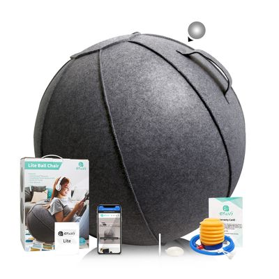 ENOVI Lite Yoga Ball Chair, Exercise Ball with Slipcover for Office and Home, Birthing and Pregnancy, 65cm, FG