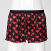 Lejafay Men's Shiny Loose Satin Boxer Shorts Sissy Panties Gay Underwear Short Pants Heart Black Medium view 3