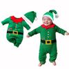 AGQT Baby Boys Santa Claus Costume Holiday Elf Romper Santa's Helper Costume Onesie with Hat Xmas Clothes 1st Christmas Outfit Set Green Size 3-6 Months view 1