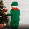 AGQT Baby Boys Santa Claus Costume Holiday Elf Romper Santa's Helper Costume Onesie with Hat Xmas Clothes 1st Christmas Outfit Set Green Size 3-6 Months view 4