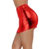 Lejafay Women's Stretchy Shiny Metallic Liquid Mini Skirt Wet Look Bodycon Short Mini Skirt Red One Size view 3