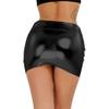 Lejafay Women's Stretchy Shiny Metallic Liquid Mini Skirt Wet Look Bodycon Short Mini Skirt Black One Size view 4